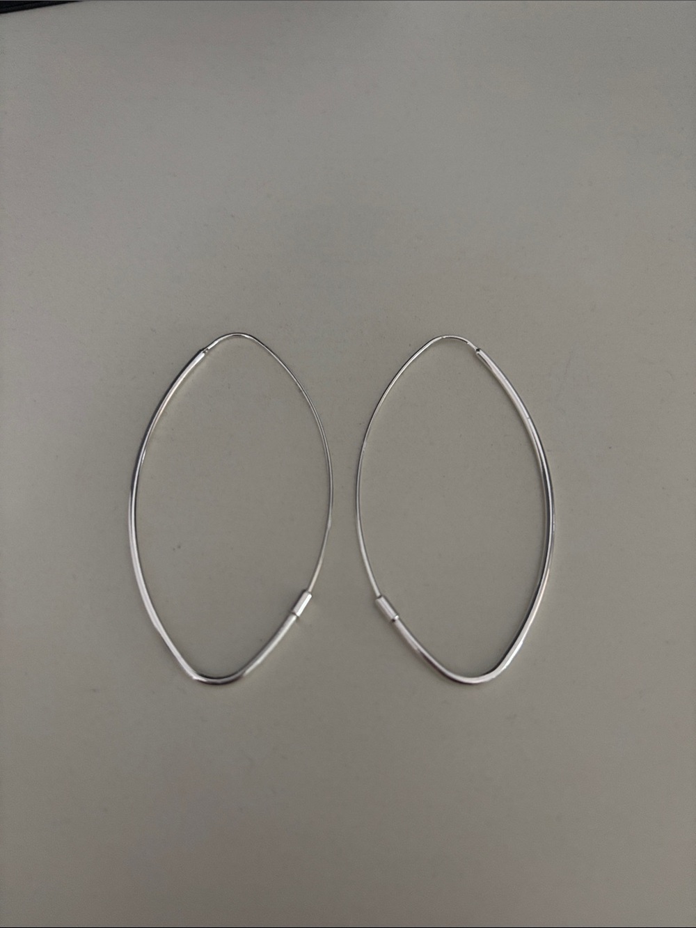 Silver Marquise Hoop Earrings - NWOT